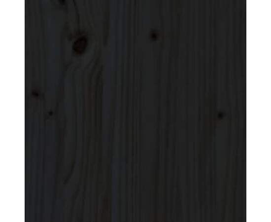 Cadru de pat, negru, 100x200 cm, lemn masiv, 7 image