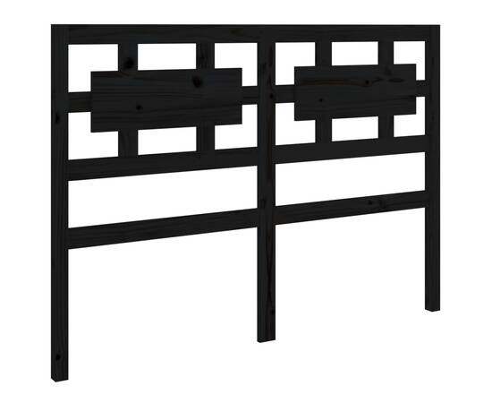 Cadru de pat, negru, 140x190 cm, lemn masiv, 6 image