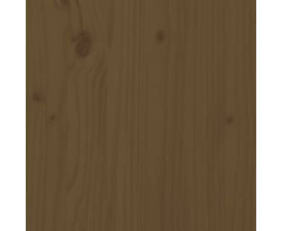 Cadru de pat, maro miere, 200x200 cm, lemn masiv, 7 image