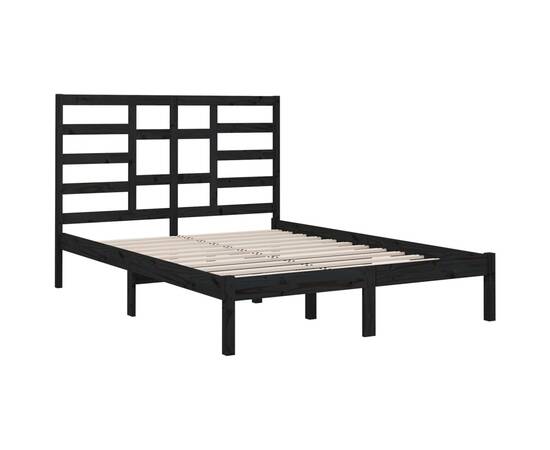 Cadru de pat, negru, 120x200 cm, lemn masiv, 4 image