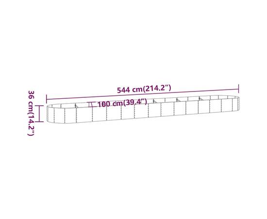 Jardinieră de grădină antracit 544x100x36 cm oțel, 6 image