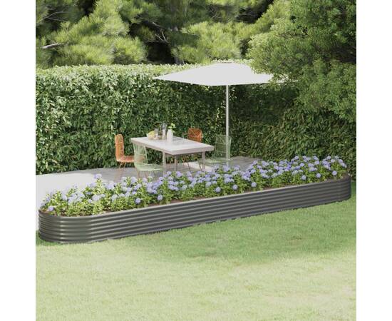 Jardinieră grădină gri 507x100x36 cm oțel vopsit electrostatic