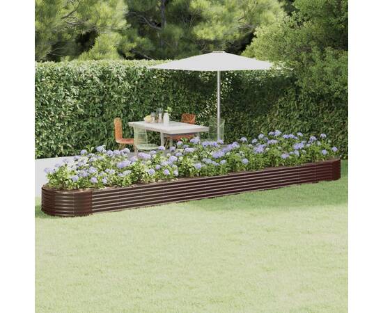 Jardinieră grădină maro 544x100x36 cm oțel vopsit electrostatic