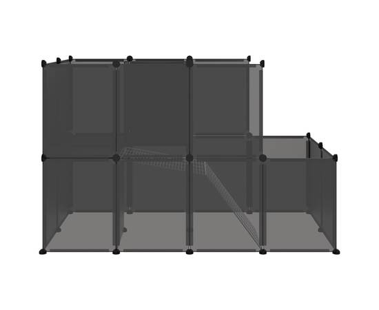 Cușcă pentru animale mici, negru, 142x74x93 cm, pp și oțel, 4 image