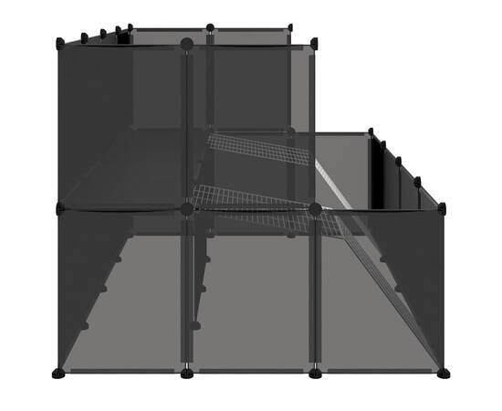 Cușcă pentru animale mici, negru, 143x107x93 cm, pp și oțel, 4 image