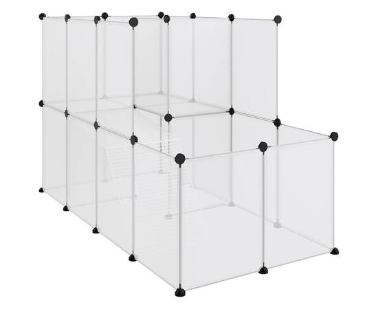 Cușcă pentru animale mici transparent 142x74x93 cm pp și oțel, 2 image