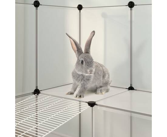 Cușcă pentru animale mici transparent 142x74x93 cm pp și oțel, 7 image