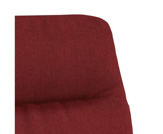 Scaun de relaxare, roșu vin, material textil, 6 image