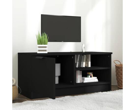 Comodă tv, negru, 80x35x36,5 cm, lemn prelucrat, 3 image