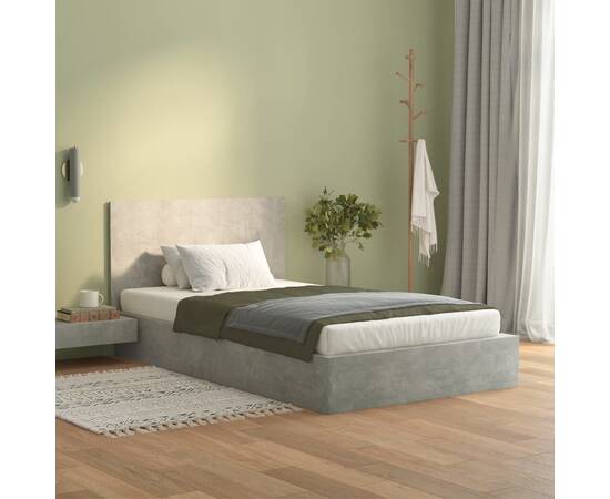 Tăblie de pat, gri beton, 120x1,5x80 cm, lemn prelucrat, 3 image