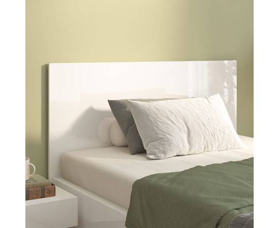 Tăblie de pat,alb extralucios, 120x1,5x80 cm, lemn prelucrat