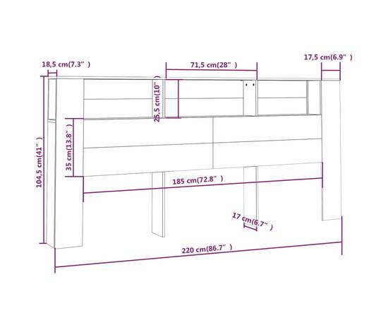 Dulap tăblie, gri beton, 220x18,5x104,5 cm, 6 image