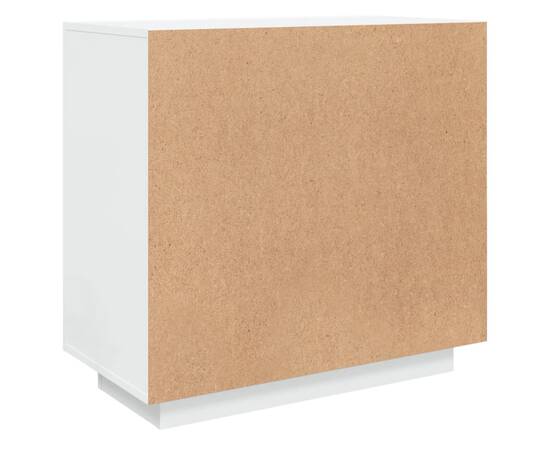 Servantă, alb extralucios, 80x40x75 cm, lemn compozit, 5 image