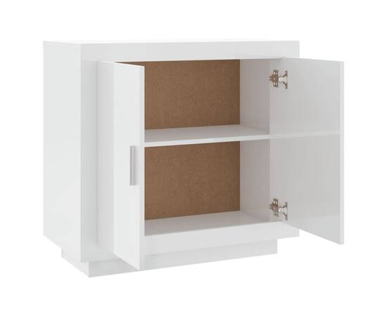 Servantă, alb extralucios, 80x40x75 cm, lemn compozit, 6 image