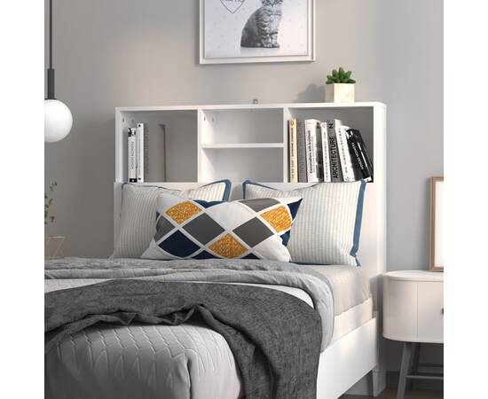 Tăblie de pat cu dulap, alb, 100x19x103,5 cm