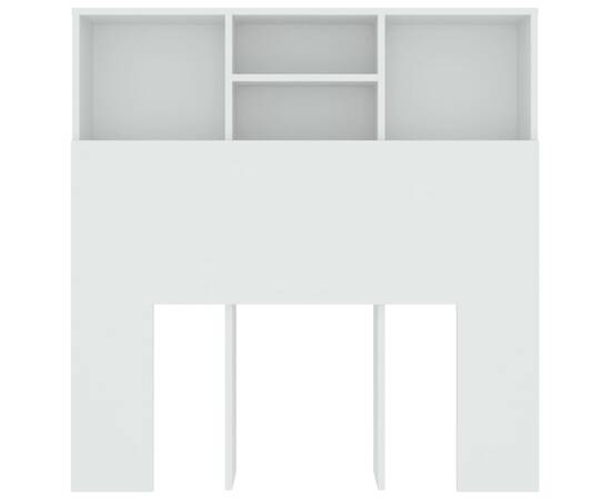 Tăblie de pat cu dulap, alb, 100x19x103,5 cm, 4 image
