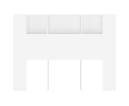 Tăblie de pat cu dulap, alb, 140x18,5x104,5 cm, 3 image