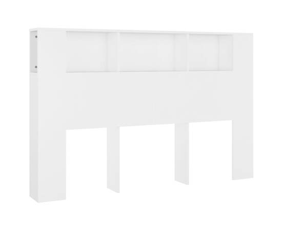 Tăblie de pat cu dulap, alb, 160x18,5x104,5 cm, 2 image