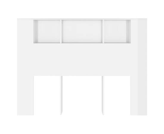 Tăblie de pat cu dulap, alb extralucios, 140x18,5x104,5 cm, 3 image