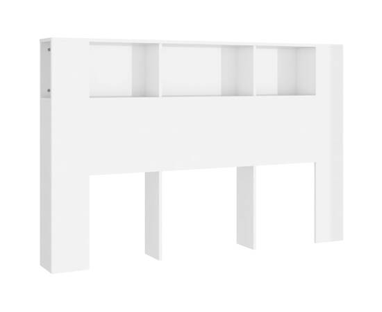 Tăblie de pat cu dulap, alb extralucios, 160x18,5x104,5 cm, 2 image