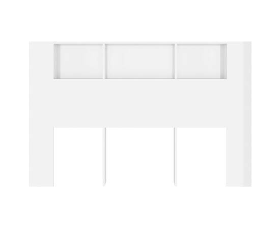 Tăblie de pat cu dulap, alb extralucios, 160x18,5x104,5 cm, 4 image