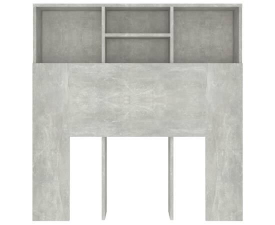 Tăblie de pat cu dulap, gri beton, 100x19x103,5 cm, 4 image