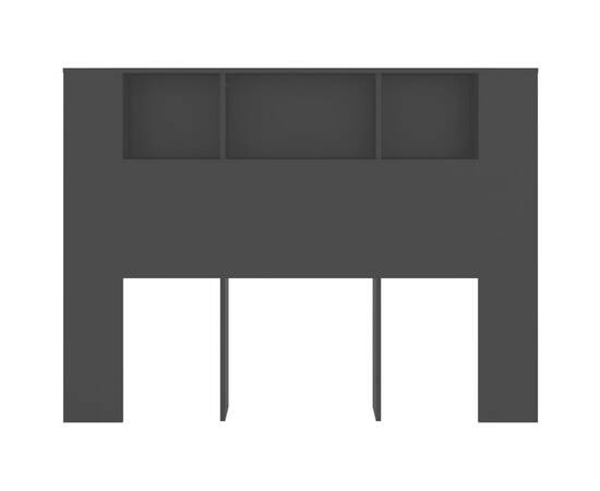 Tăblie de pat cu dulap, negru, 140x18,5x104,5 cm, 3 image
