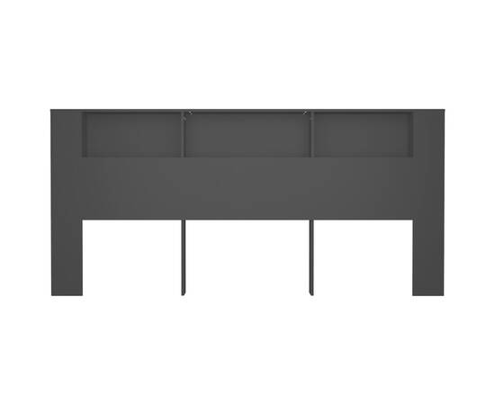 Tăblie de pat cu dulap, negru, 220x18,5x104,5 cm, 4 image