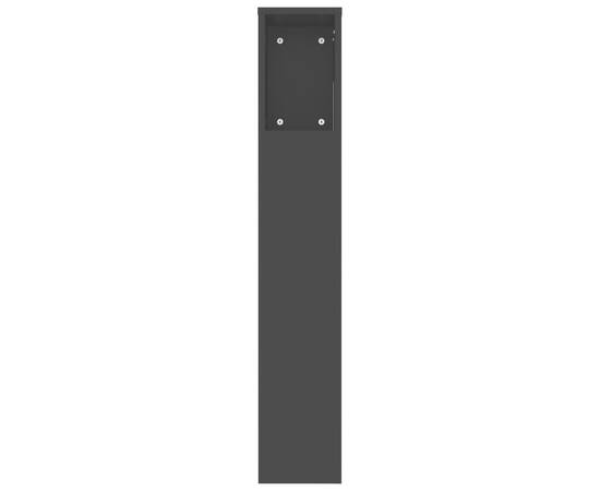 Tăblie de pat cu dulap, negru, 220x18,5x104,5 cm, 5 image