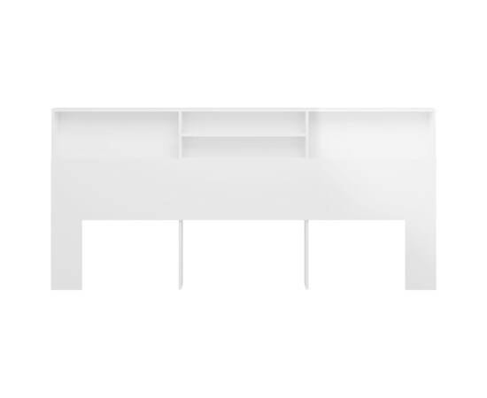 Tăblie pat cu dulap, alb extralucios, 220x19x103,5 cm, 3 image