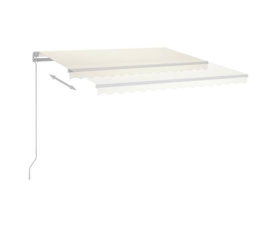 Copertină automată cu senzor vânt & led, crem, 3,5x2,5 m, 4 image