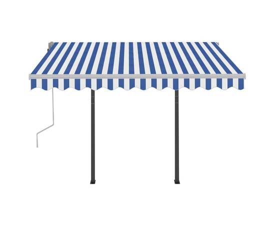 Copertină retractabilă manual cu led, albastru & alb 3,5x2,5 m, 5 image