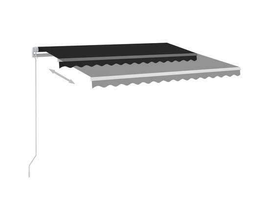 Copertină retractabilă manual cu led, antracit, 3,5x2,5 m, 4 image