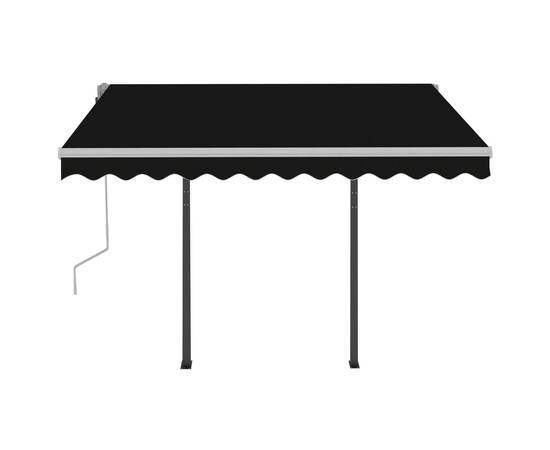 Copertină retractabilă manual cu led, antracit, 3x2,5 m, 5 image