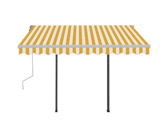 Copertină retractabilă manual cu led, galben/alb, 3,5x2,5 m, 5 image