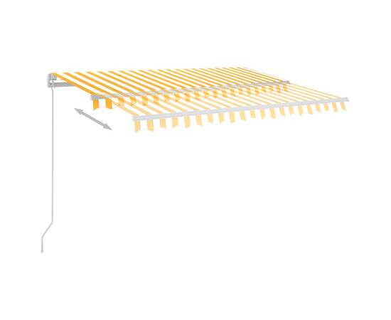 Copertină retractabilă manual cu led, galben/alb, 3,5x2,5 m, 4 image