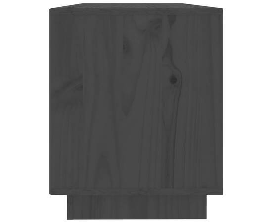 Comodă tv, negru, 110,5x35x44 cm, lemn masiv de pin, 7 image