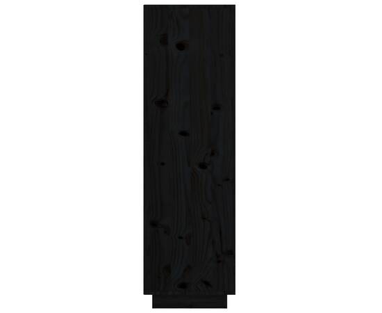 Dulap înalt, negru, 38x35x117 cm, lemn masiv de pin, 4 image