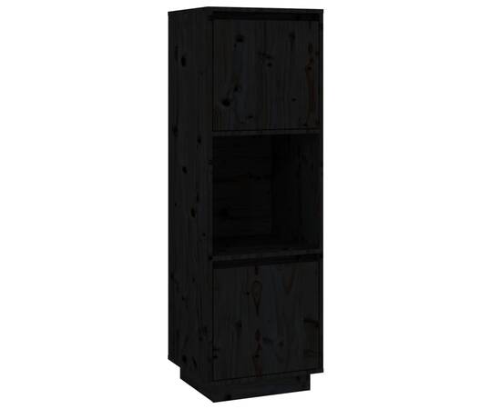 Dulap înalt, negru, 38x35x117 cm, lemn masiv de pin, 2 image
