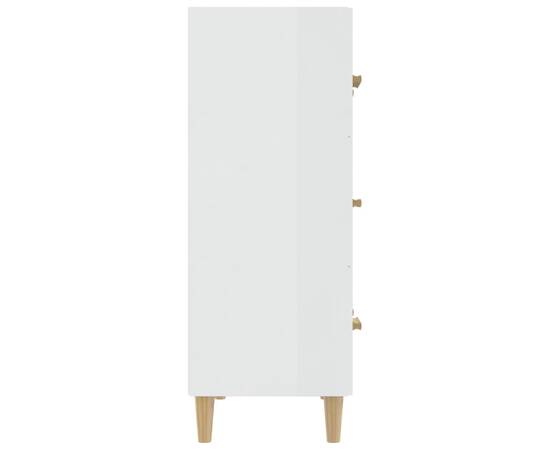 Servantă, alb extralucios, 70x34x90 cm, lemn prelucrat, 4 image