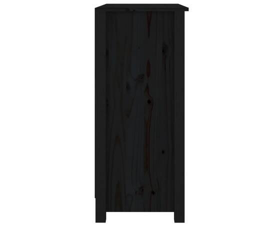 Servantă, negru, 70x35x80 cm, lemn masiv de pin, 4 image