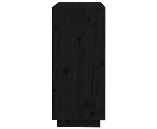Servantă, negru, 74x35x80 cm, lemn masiv de pin, 7 image