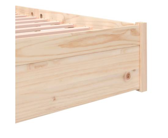 Cadru de pat, 140x190 cm, lemn masiv de pin, 7 image
