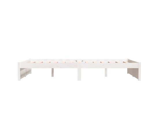 Cadru de pat, alb, 120x200 cm, lemn masiv, 6 image