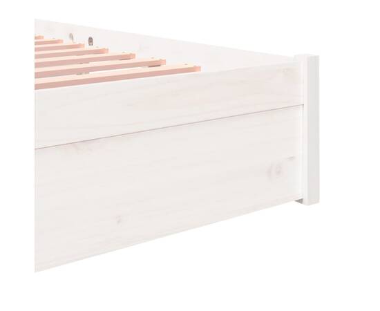 Cadru de pat, alb, 200x200 cm, lemn masiv de pin, 8 image