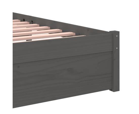 Cadru de pat, gri, 90x200 cm, lemn masiv, 8 image