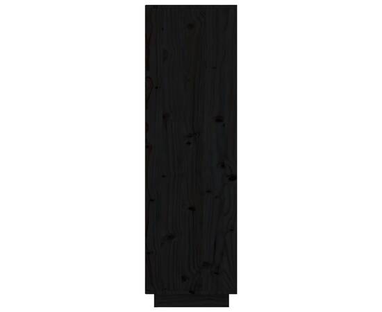 Dulap înalt, negru, 74x35x117 cm, lemn masiv de pin, 6 image