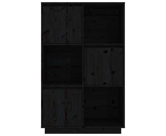 Dulap înalt, negru, 74x35x117 cm, lemn masiv de pin, 5 image