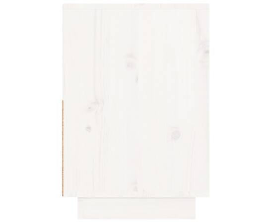 Noptieră, alb, 60x34x51 cm, lemn masiv de pin, 4 image