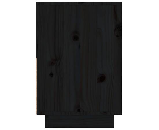 Noptieră, negru, 60x34x51 cm, lemn masiv de pin, 4 image